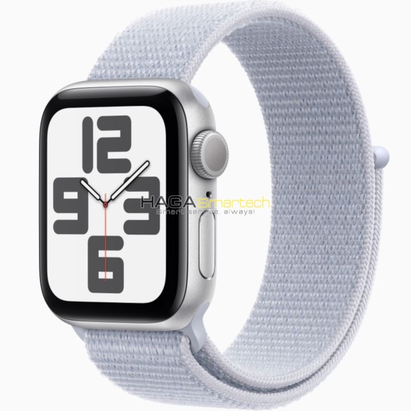 Apple Watch SE 2024 44mm GPS Aluminum Case with Blue Sport Band Silver